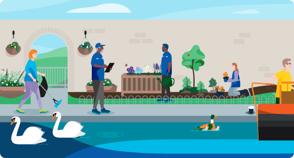 cartoon image of the canal