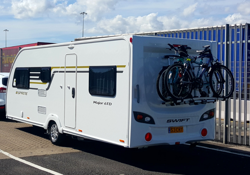 Thule bike rack shop for swift caravan